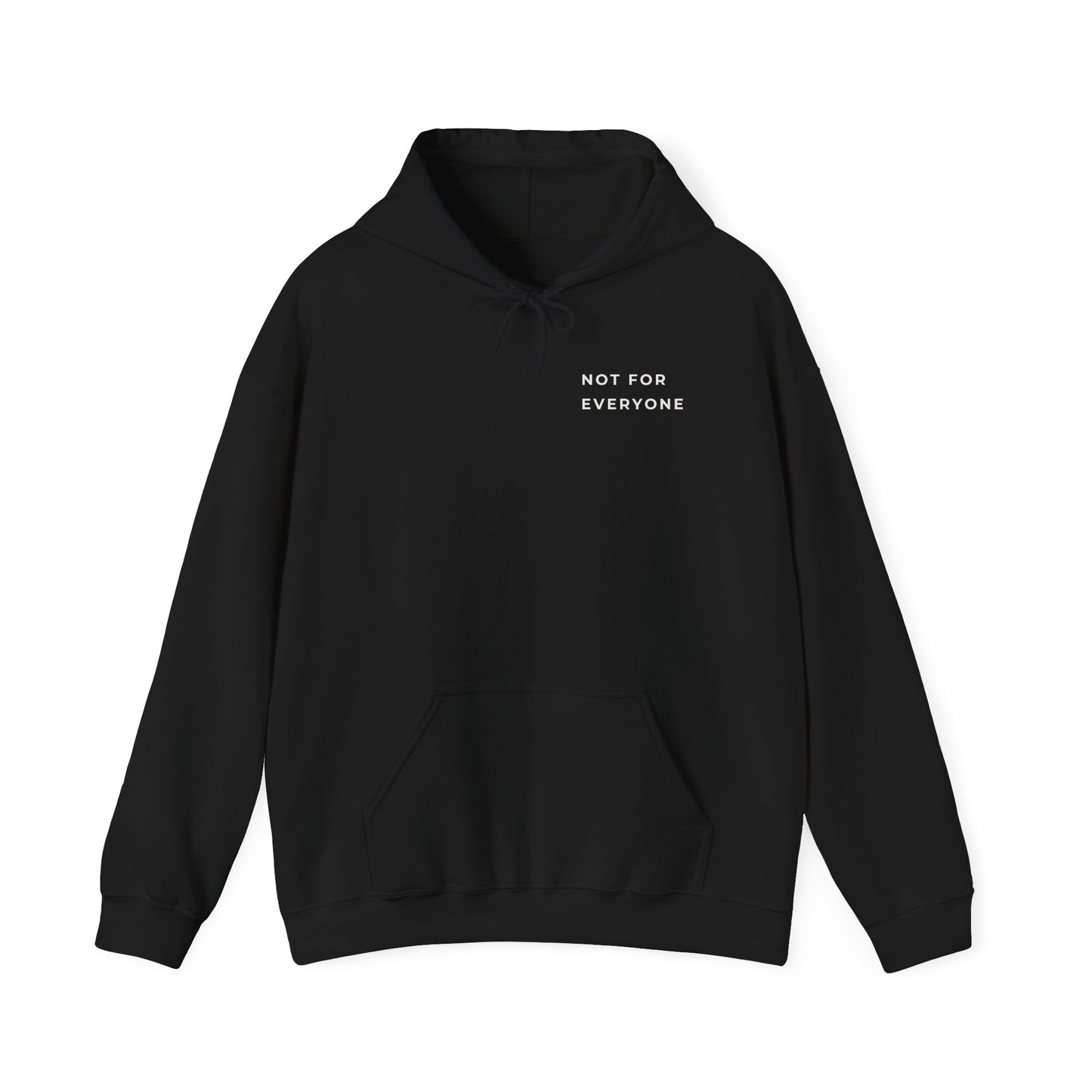 Black aesthetic hoodie with framed text not for everyone