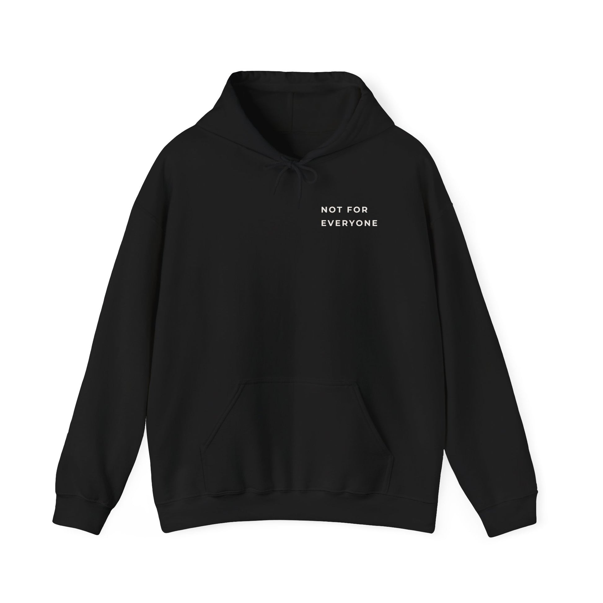 Black aesthetic hoodie with framed text not for everyone