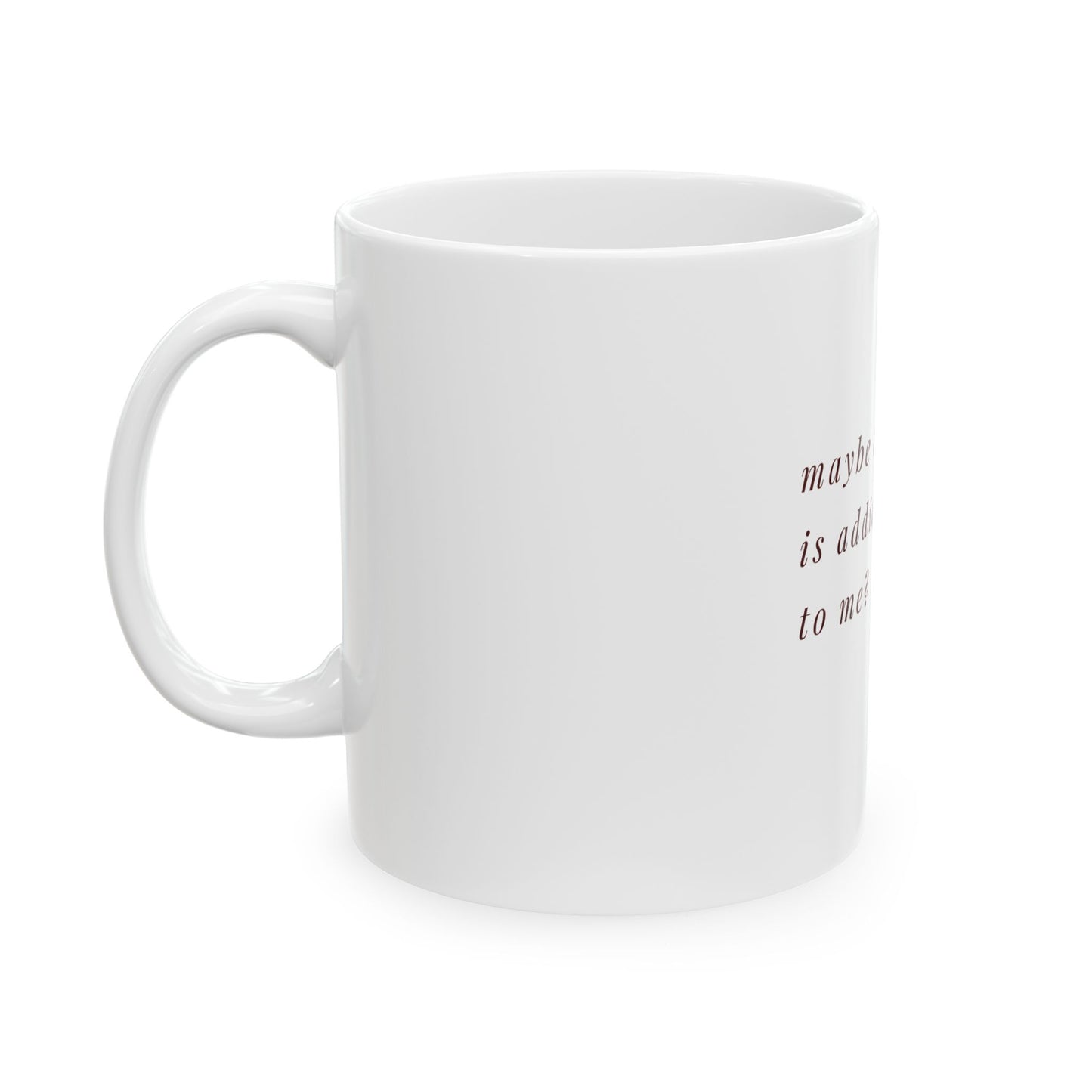 Aesthetic coffee mug with coffee on wood surface