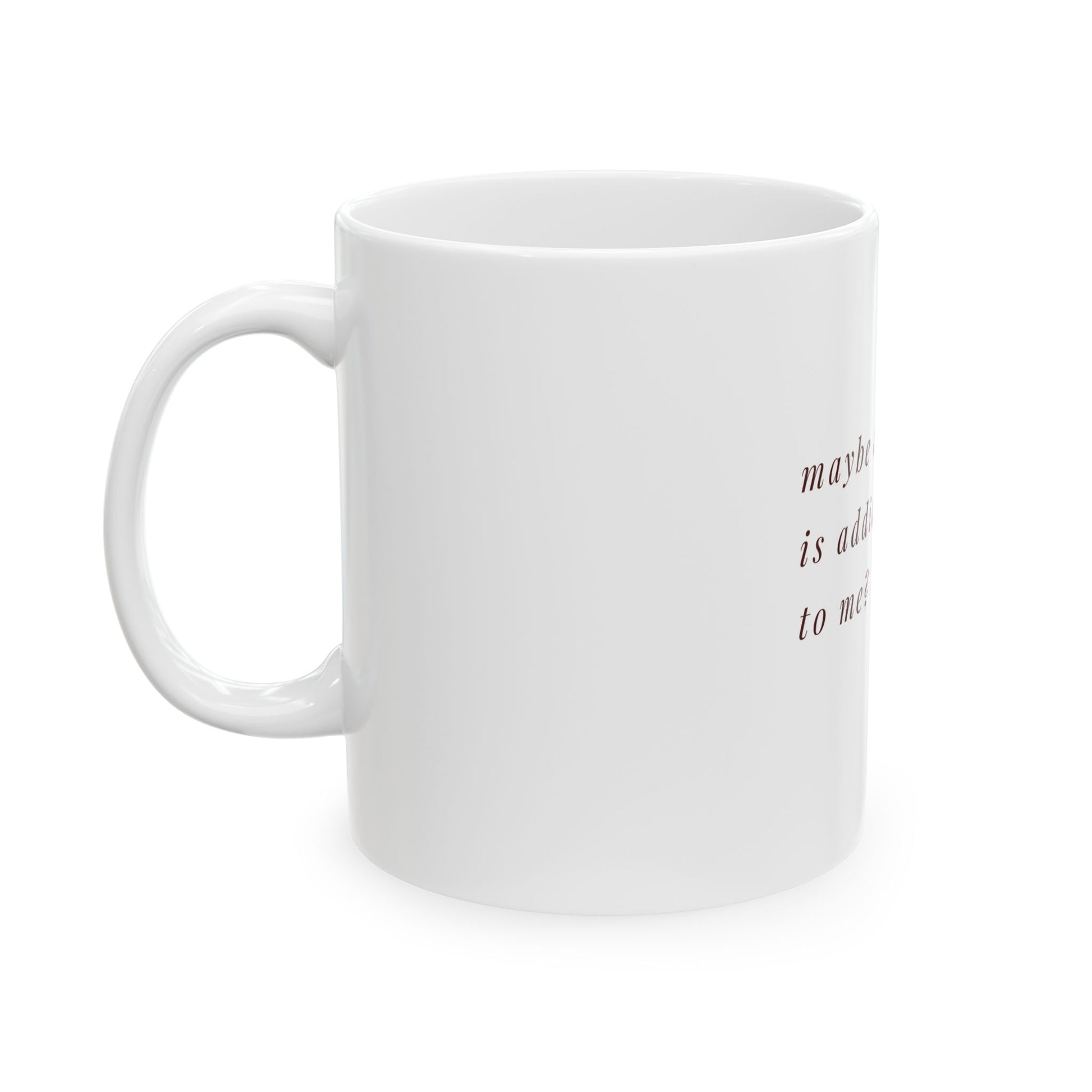 Aesthetic coffee mug with coffee on wood surface