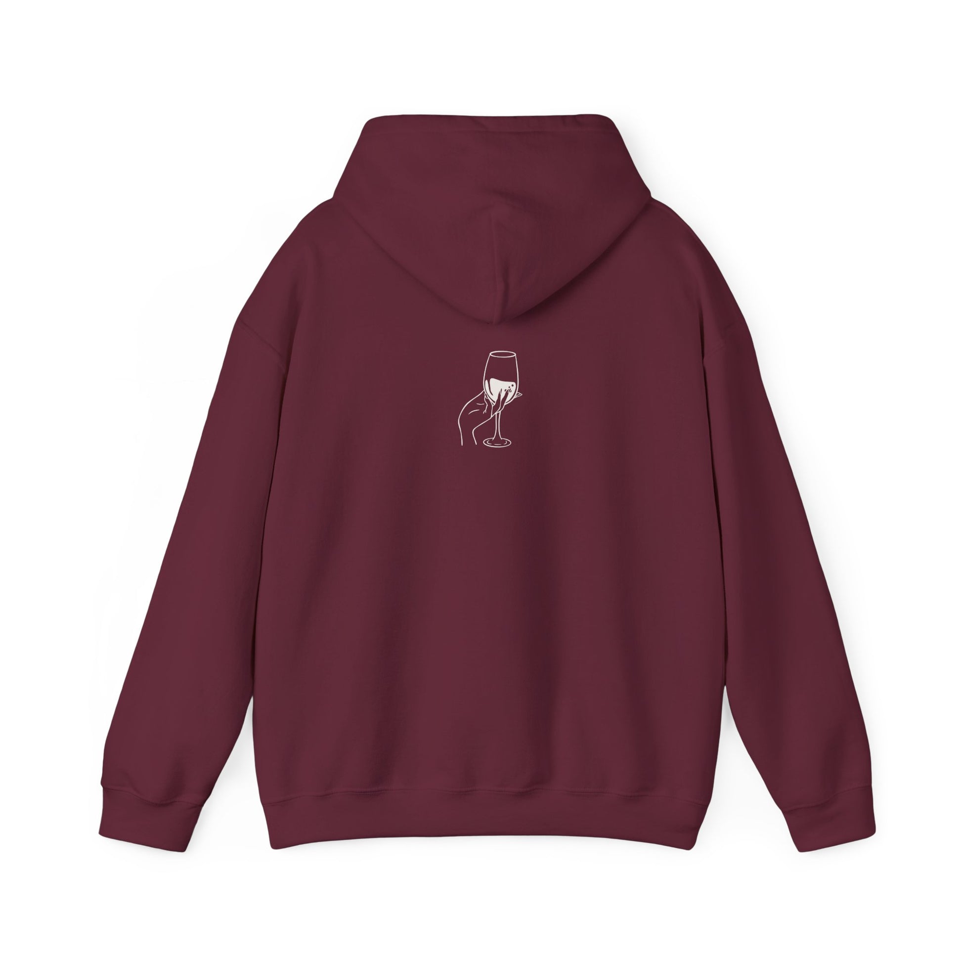 Maroon oversized hoodie for wine lovers aesthetic